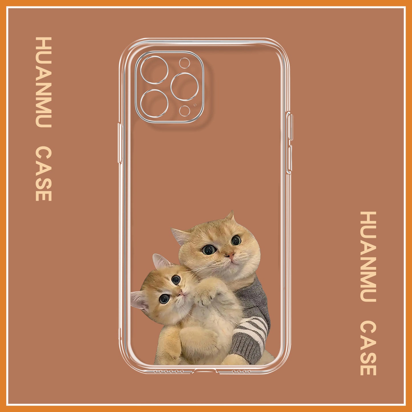 Cute Cat Phone Case Couple Love Silicone