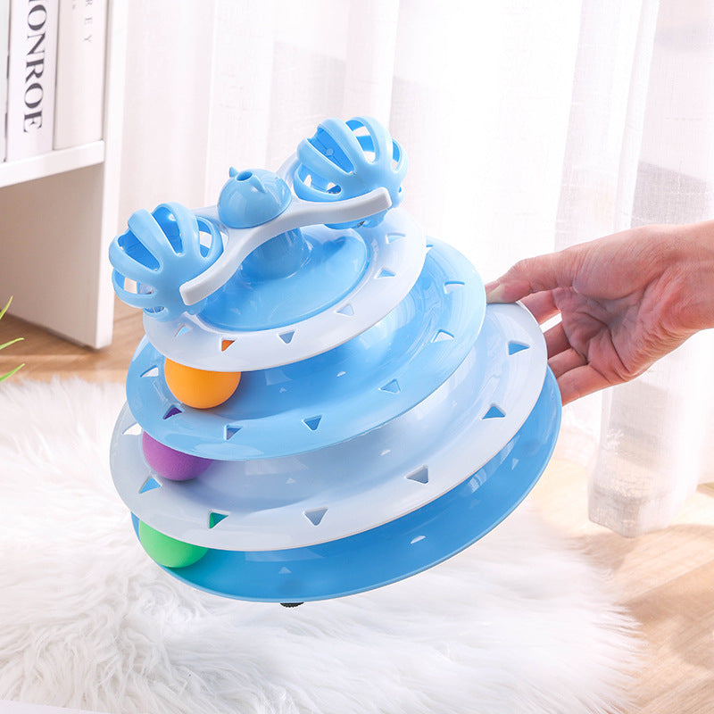 Four-layer track cat turntable cat toy cat turntable ball self-entertainment cat pet toy