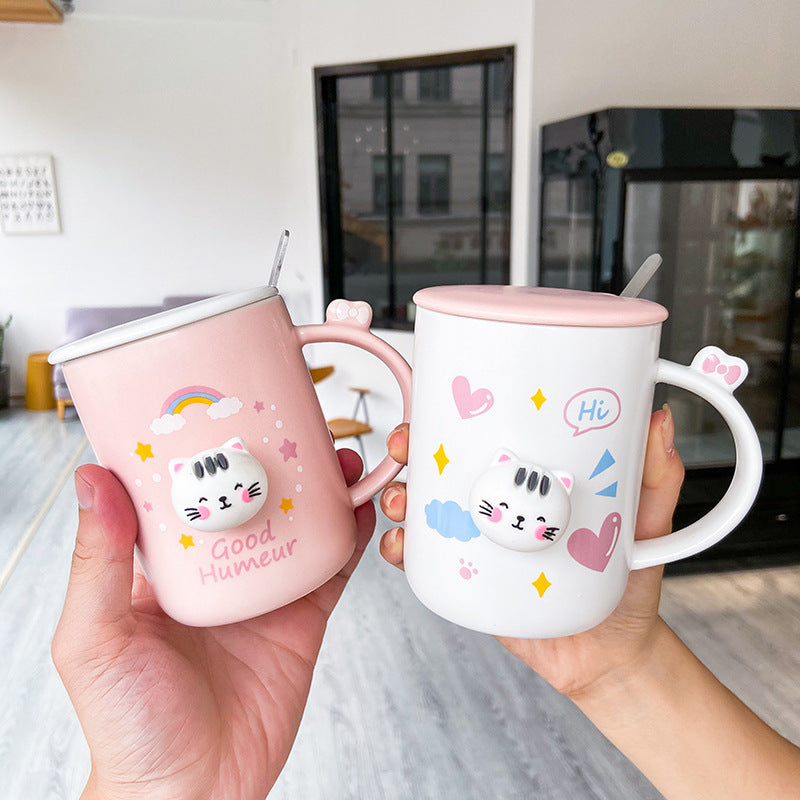 Cartoon cute cat ceramic cup