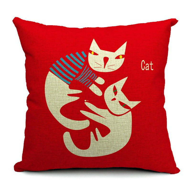 Cat cotton and linen waist pillow