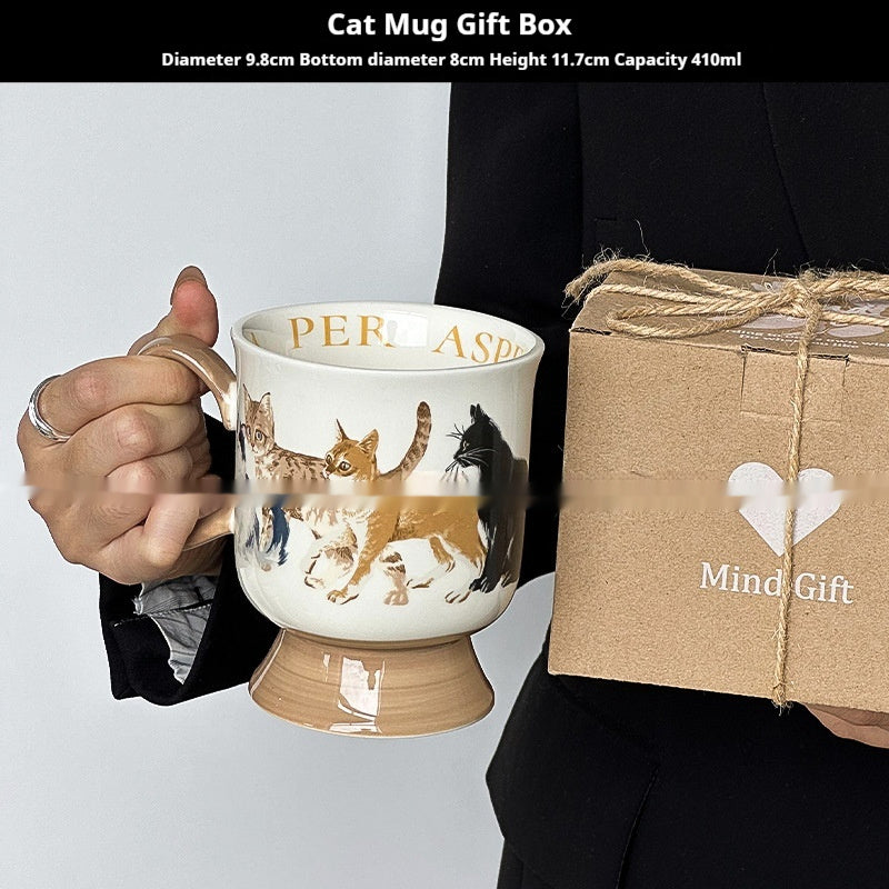 Cute Large Capacity Cat Ceramic Water Cup