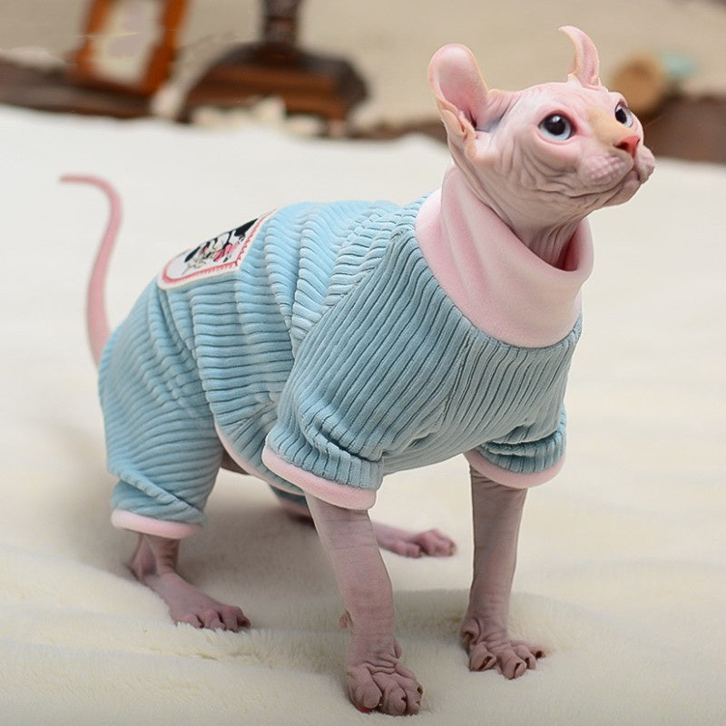 Hairless Cat Clothes Autumn And Winter Warm Double-sided Fleece