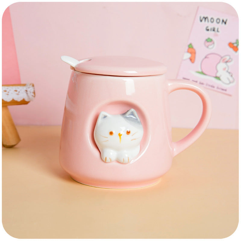 Kitten Mug Cat Ceramic With Lid