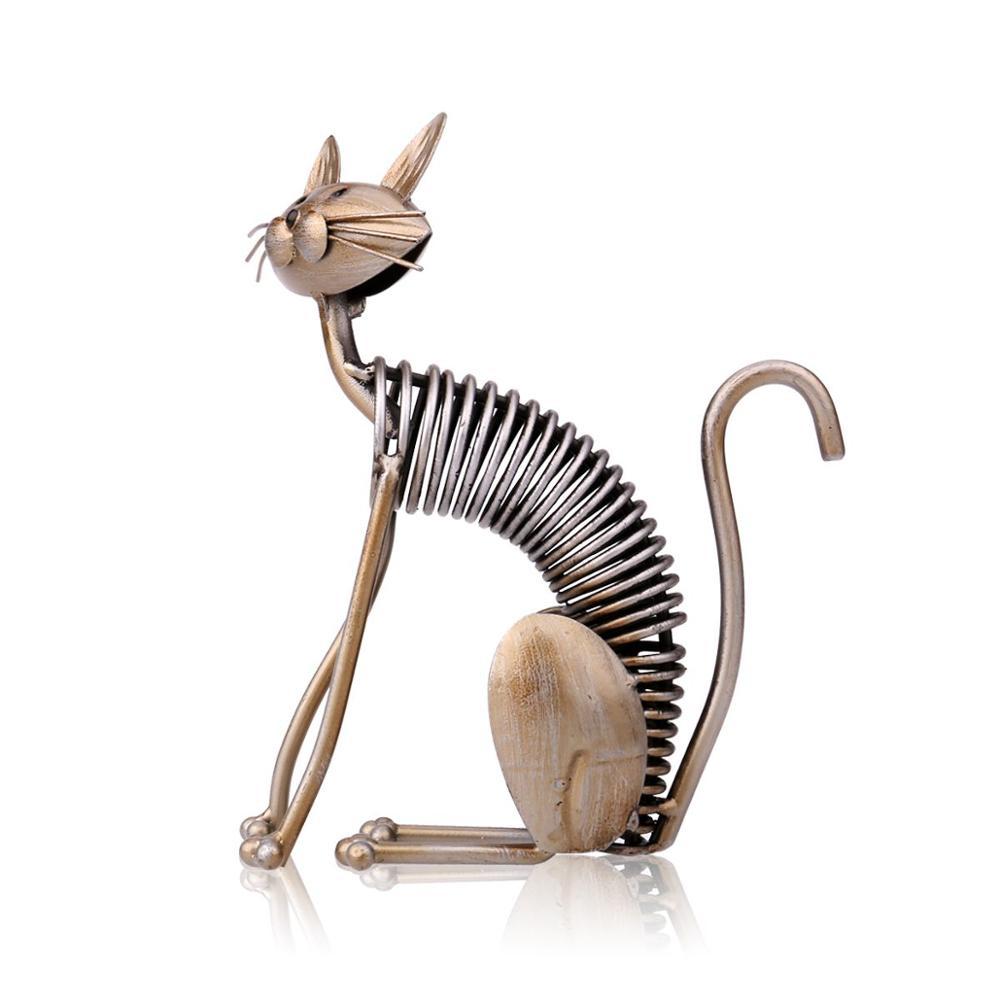 Artwork Wrought Iron Cat Lying On The Floor