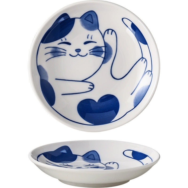 Home Cartoon Ceramic Cat Pattern Dish