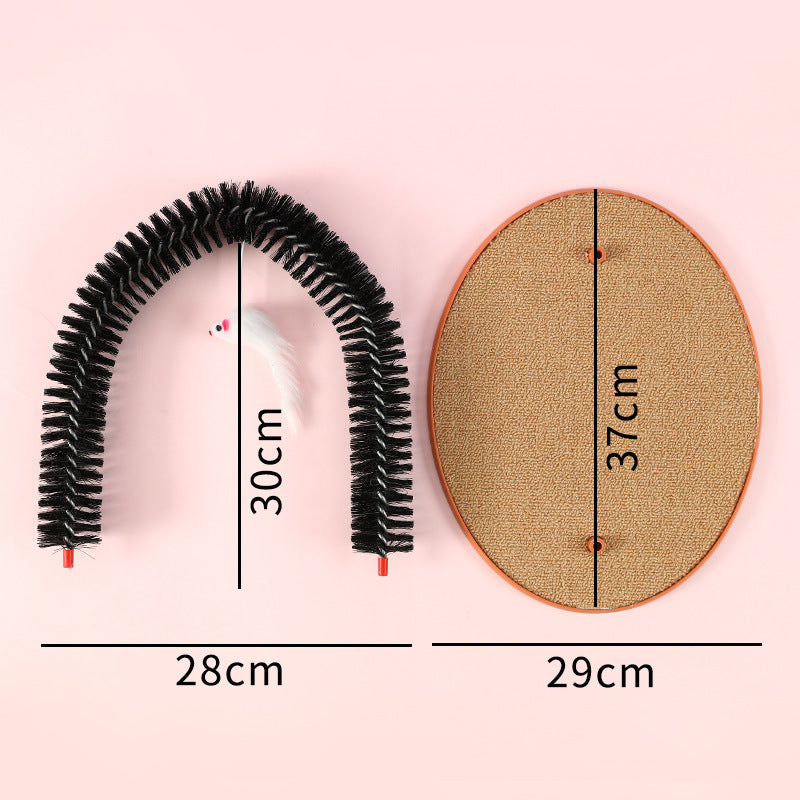 Cat Hair Rub And Anti-Itch Device Plastic Arch-Shaped Brush Cat Scratching Post Cat Toy Hair Grooming Self-Pleasure Little Mouse