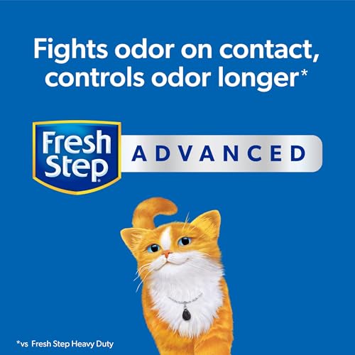 Fresh Step Clumping Cat Litter, Heavy Duty Advanced, Long Lasting 30-Day Odor Control with Odor Eliminating Carbon, 17.5 lb