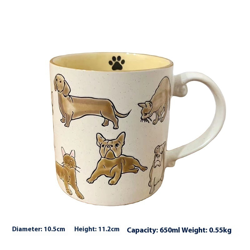 Ceramic Underglaze Hand Painted Cute Cat Mug