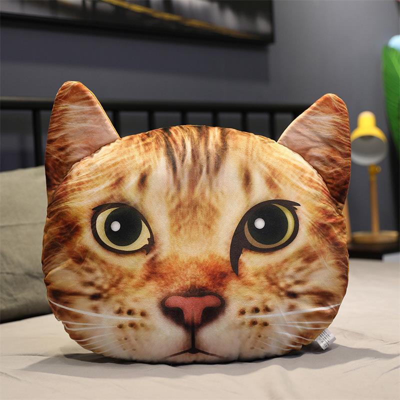 Cartoon simulation 3D cat head cushion