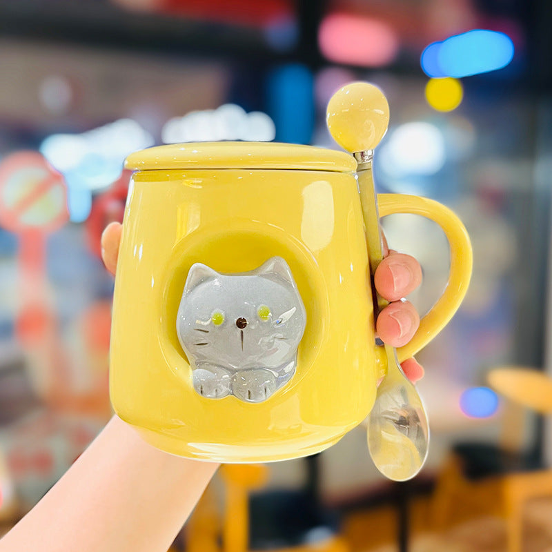 Kitten Mug Cat Ceramic With Lid