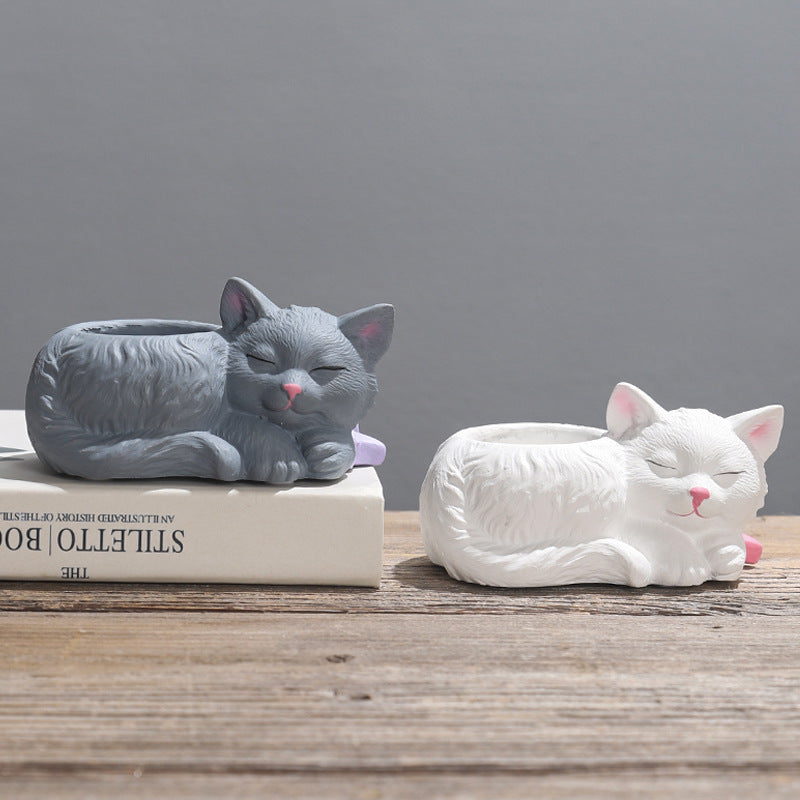 Creative Cute Cat-shaped Flower Pot Ornament