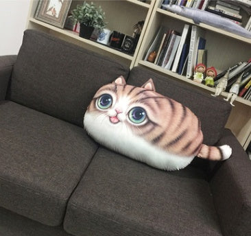 Factory wholesale creative cat plush pillow tail cat cushion large cartoon 3d printed sofa pillow