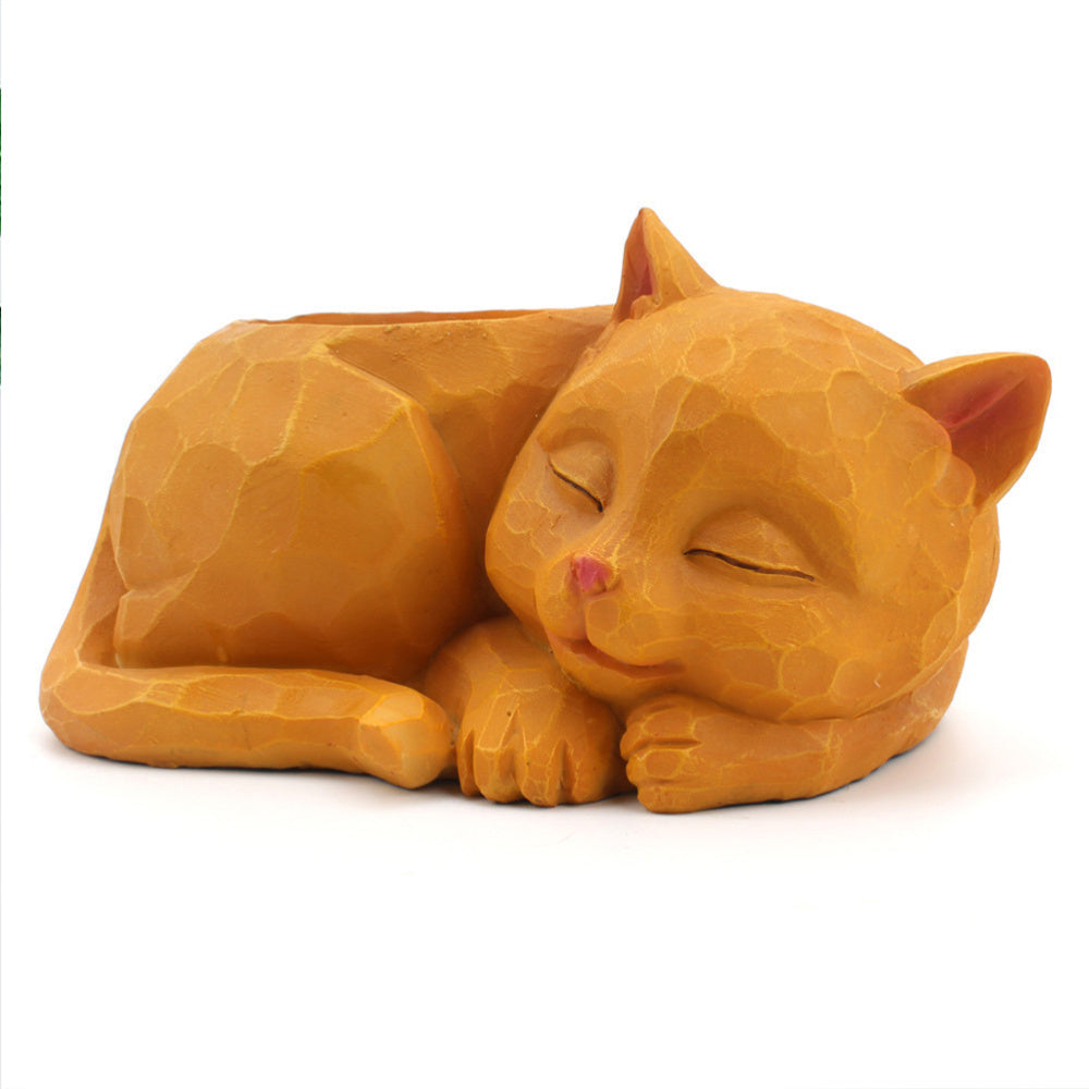 Creative three-dimensional lazy cat flower pot