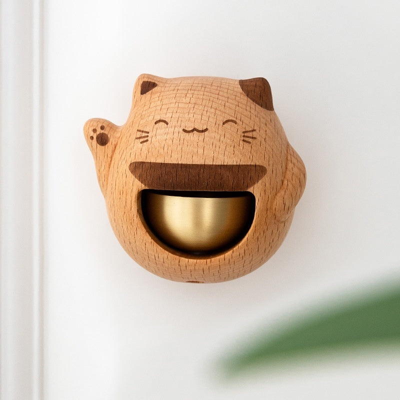 Door-type Lucky Cat Wind Chimes Brass Bell