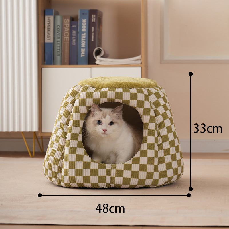 New Cat Litter Winter Warm Four Seasons Universal Closed Kennel Small Dog Internet Celebrity Cold Cat House Winter Thickened