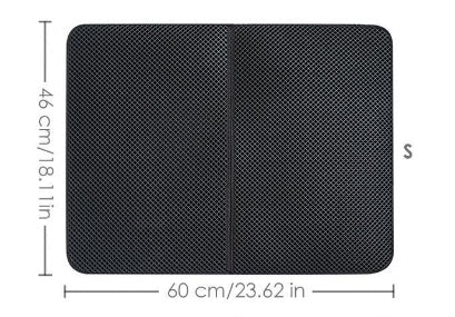 Small Medium Large Waterproof Cat Litter Mat Pad Black Cats Litter Trapper Double Layer Nonslip EVA Protect Floor Feeding Mats