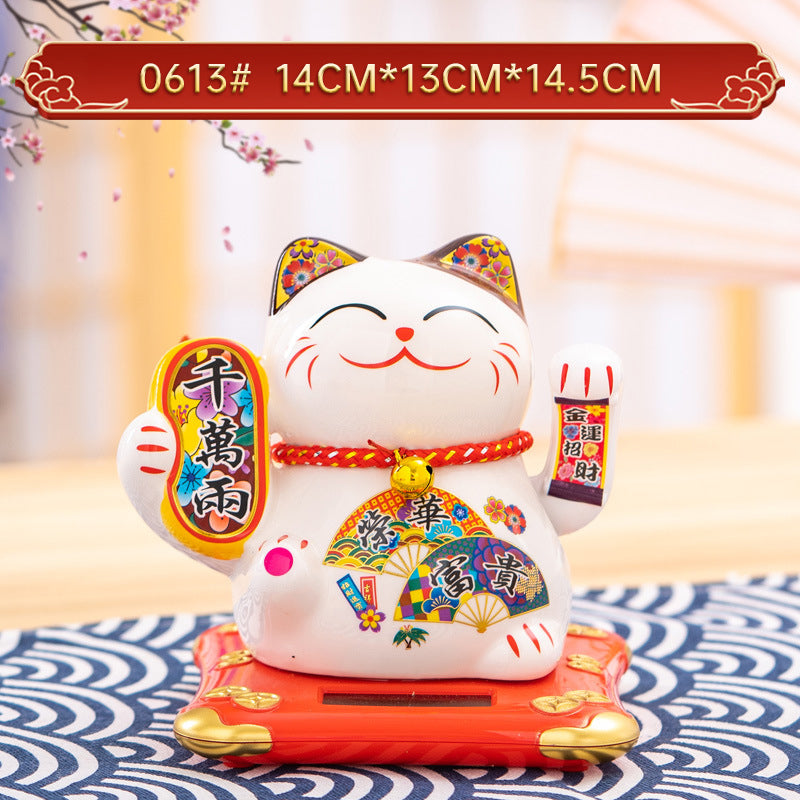 Home Chinese solar lucky cat store gifts can shake hands annual meeting gifts casual car small ornaments decorative crafts