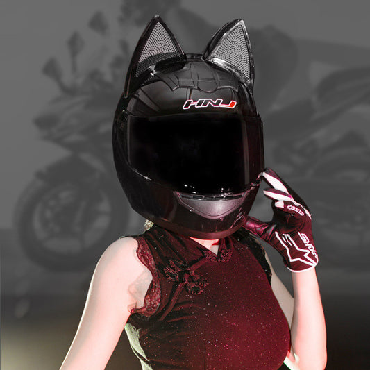 Electric Motorcycle Cat Ear Helmet