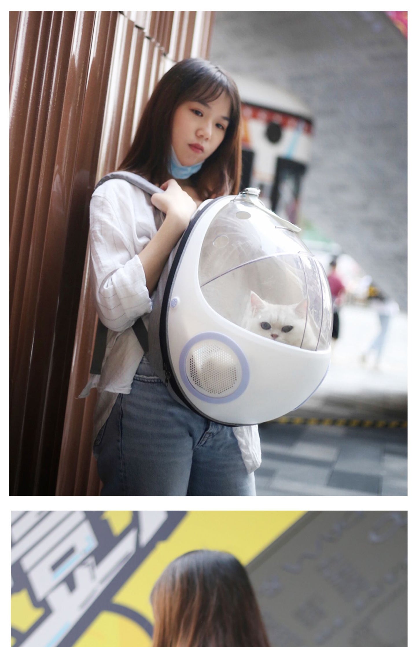 Breathable Egg Shell Cat Nest Pet Transparent Space Capsule Out Portable Backpack