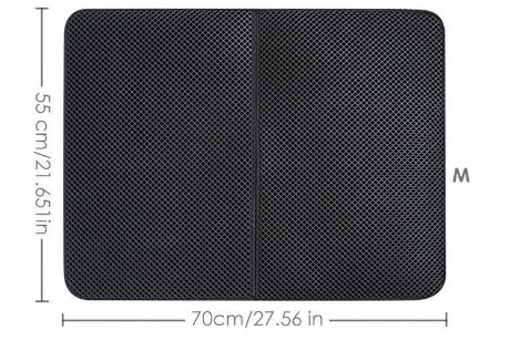 Small Medium Large Waterproof Cat Litter Mat Pad Black Cats Litter Trapper Double Layer Nonslip EVA Protect Floor Feeding Mats