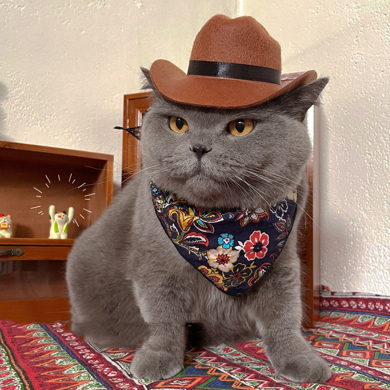 Cat Decorative Hat Pet Headwear Western