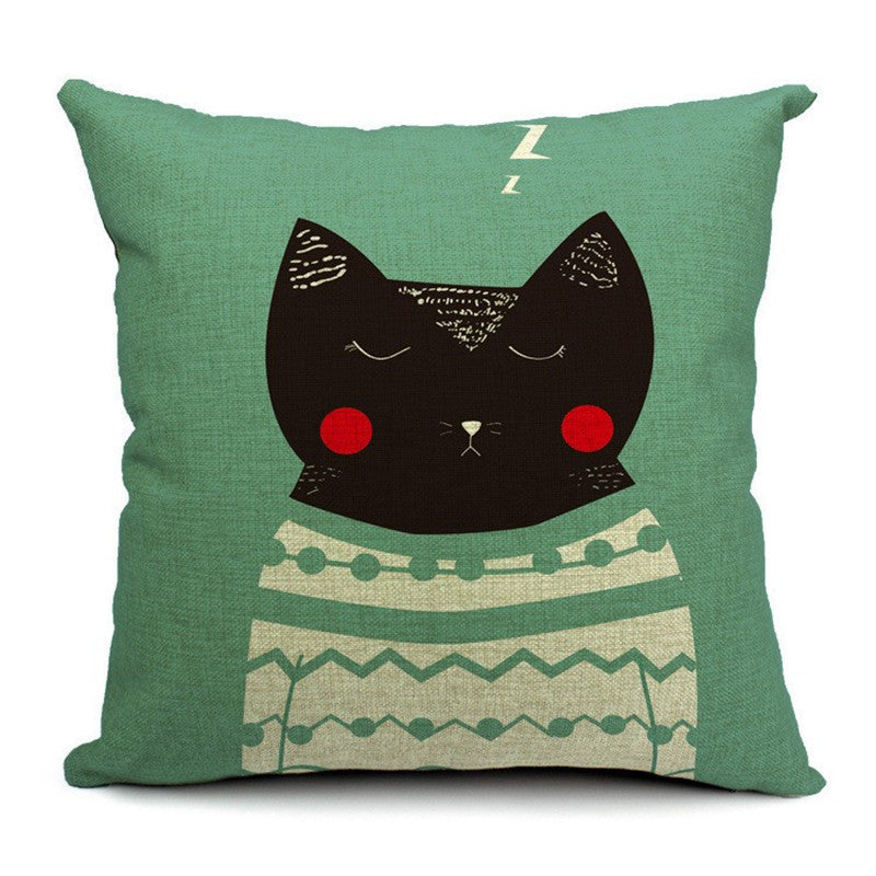 Cat cotton and linen waist pillow