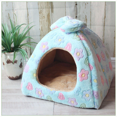 Cat Litter Winter Enclosed Warm Cat Villa Internet Celebrity Kennel Teddy Deerhound Chihuahua Yurt Pet Litter