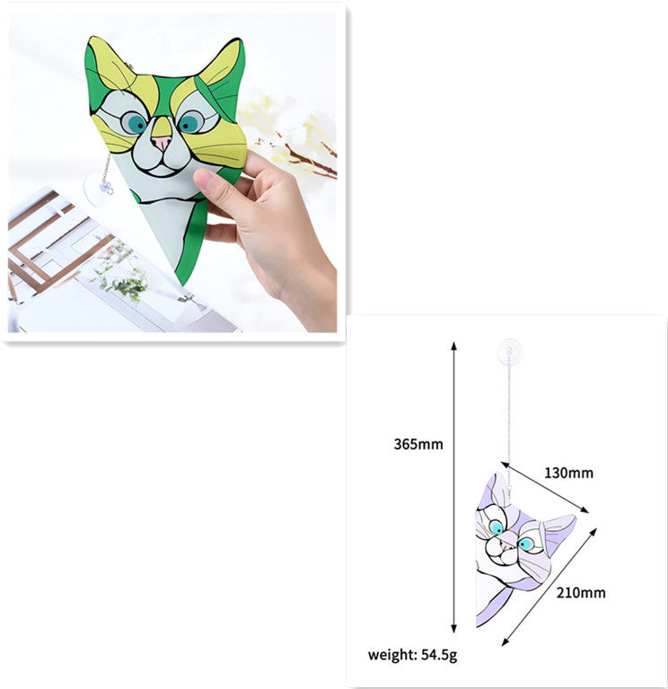 Stained Glass Cat Window Hanger Decoration