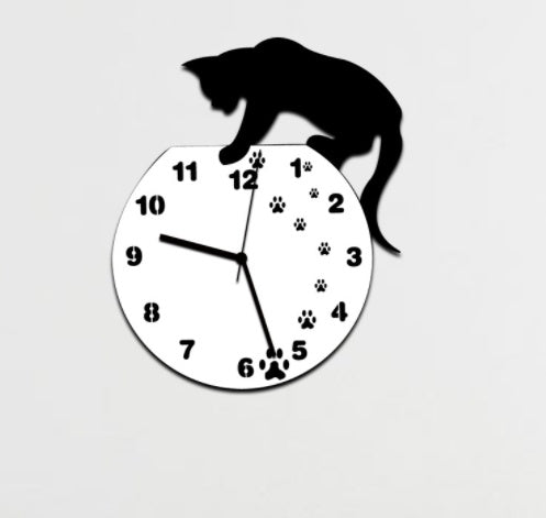 Funlife cat wall clock