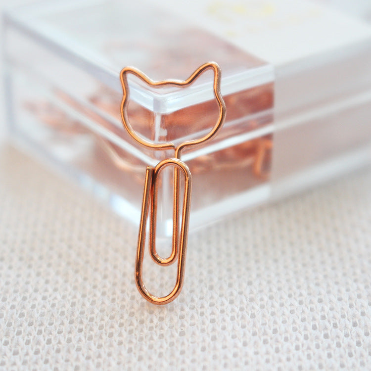 Rose Gold Cat Head Paperclip Creative Paper Clip