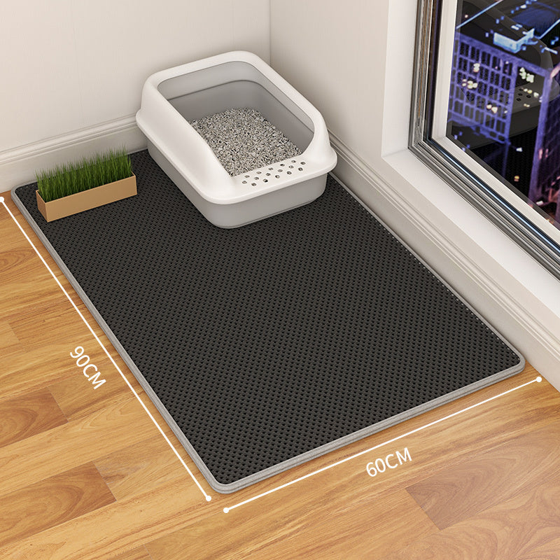 Cat Litter Mat Double Layer Waterproof Urine Trap Mat Easy To Clean Non-Slip Toilet Mats Cat Scratching Mat Large Foot Mats