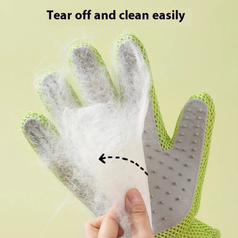 Pet Bath Cat Petting Gloves Double-sided Floating Hair Comb