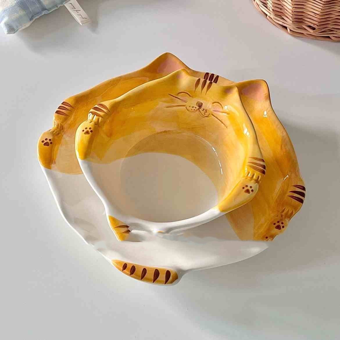 Japanese Style Cute Hand-painted Cat Ceramic Tableware