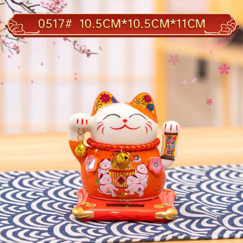 Home Chinese solar lucky cat store gifts can shake hands annual meeting gifts casual car small ornaments decorative crafts