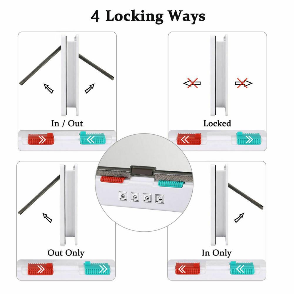 Dog Cat lock Flap Door ABS durable Puppy Pet Door 4 Way Security Lock Gate indoor use Pet Supplies