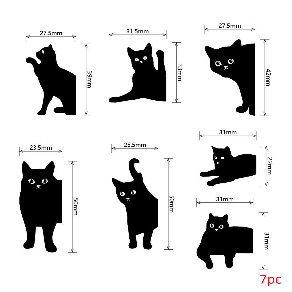 Black Cat Cute Magnetic Bookmark