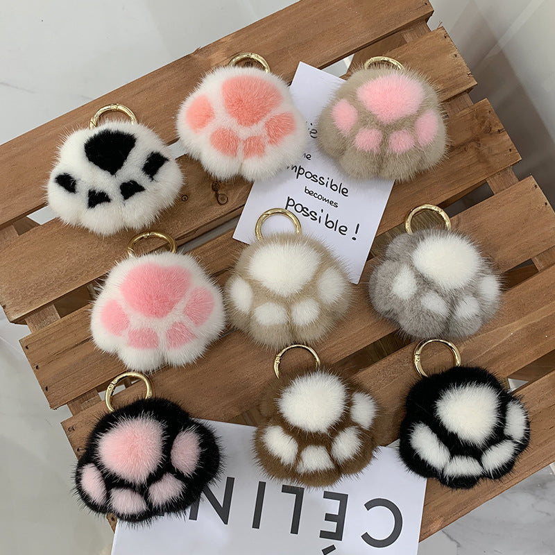 Cat Claw Mink Fur Imitation Fur Hanging Ornament Key Chain