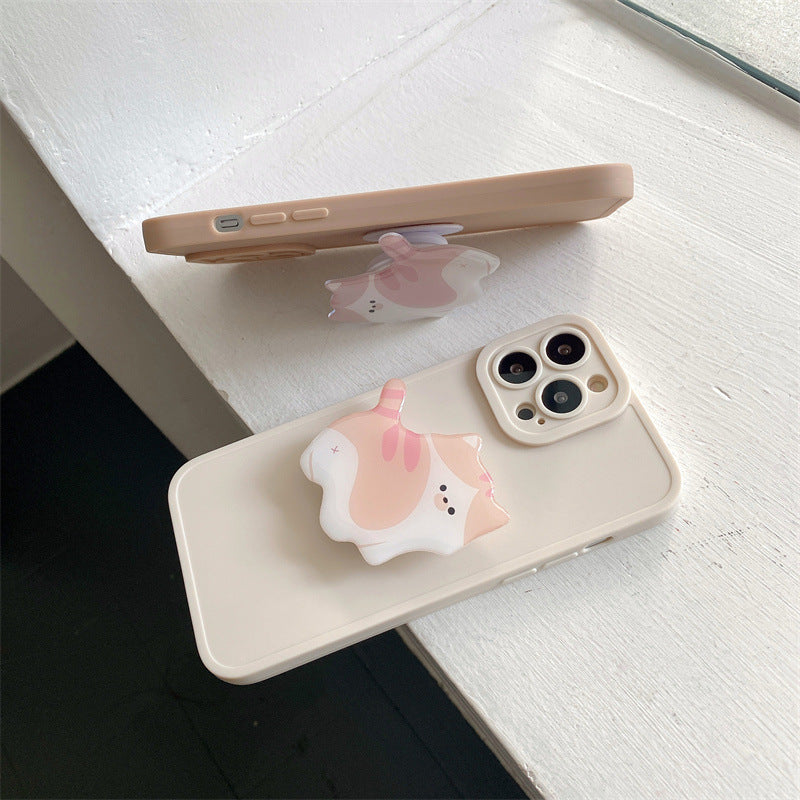 Fashion Simple Cute Cat Stand Phone Case