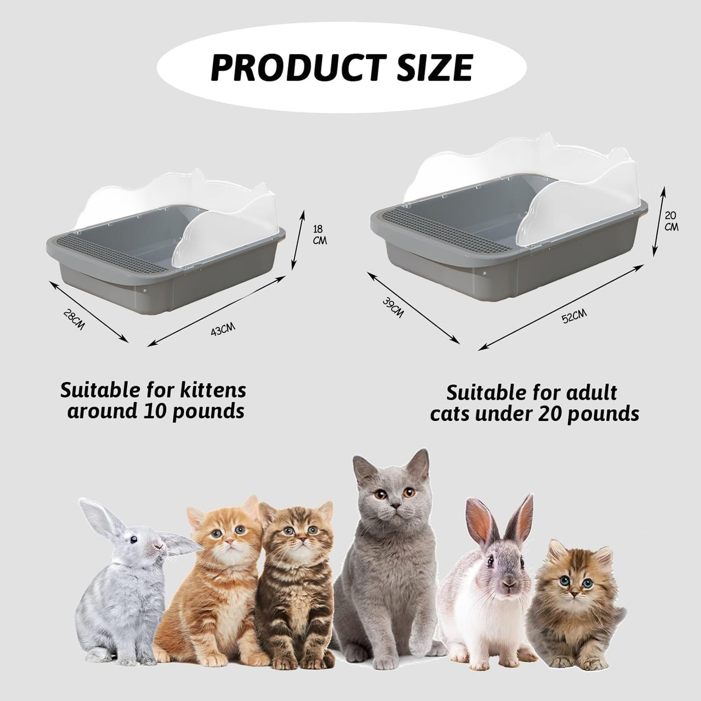 Sifting Cat Litter Box For Kittens Open Litter Box With High Sides Detachable Small Pet Toilet Travel Litter Pan For Kitty And Thiny Cats