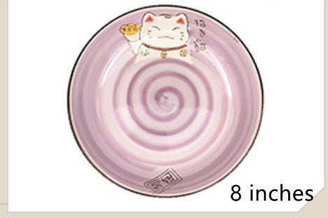 Japanese Style Cartoon Lucky Cat Ceramic Bowl