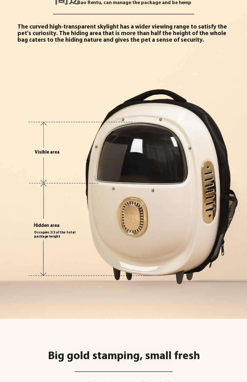 Blowing System Pet Backpack Half Window Constant Temperature Heating Portable Cat Backpack Astronaut Bag