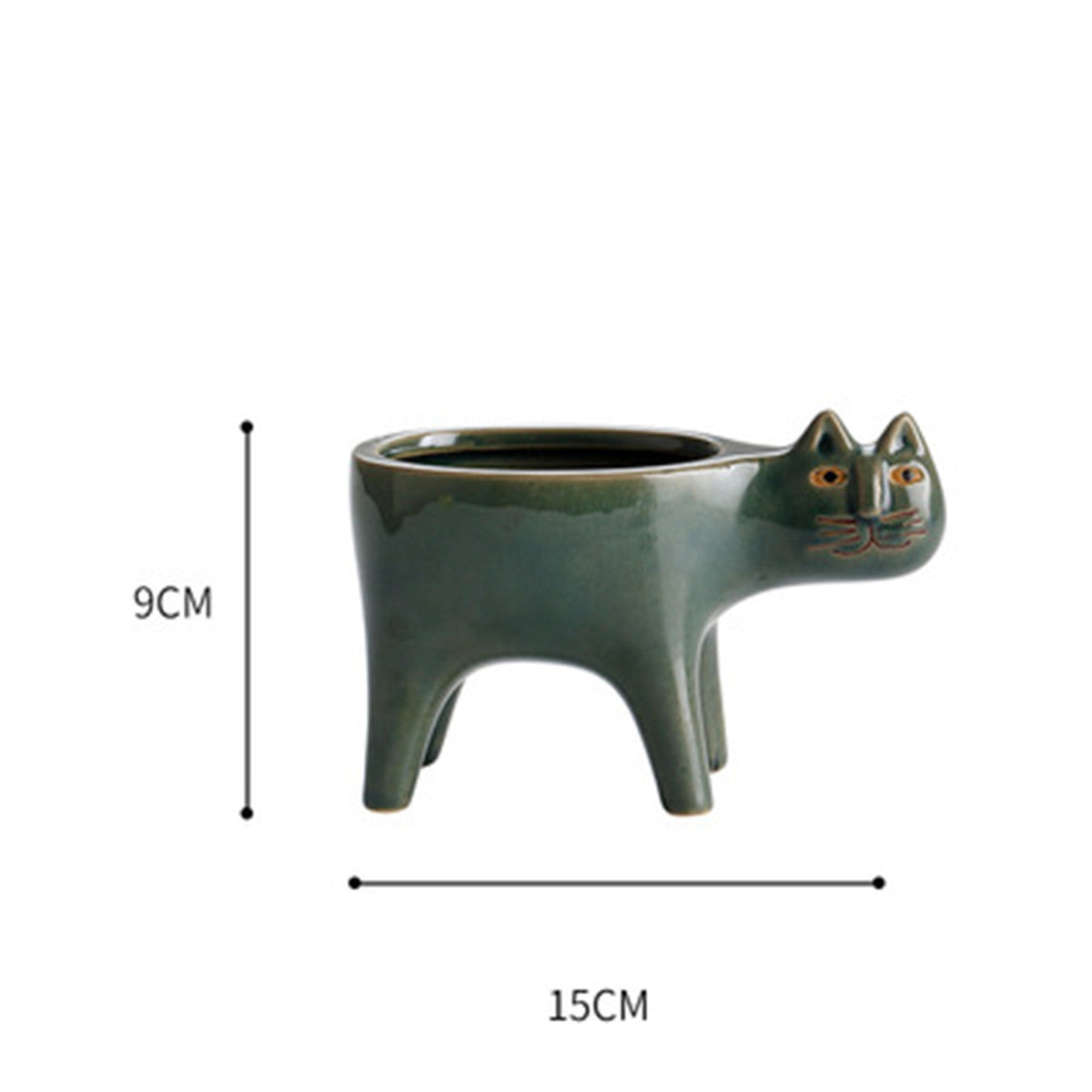 Desktop Cute Ceramic Cat Cactus Flower Pot