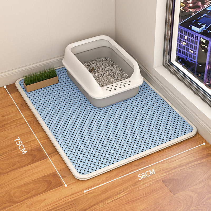 Cat Litter Mat Double Layer Waterproof Urine Trap Mat Easy To Clean Non-Slip Toilet Mats Cat Scratching Mat Large Foot Mats