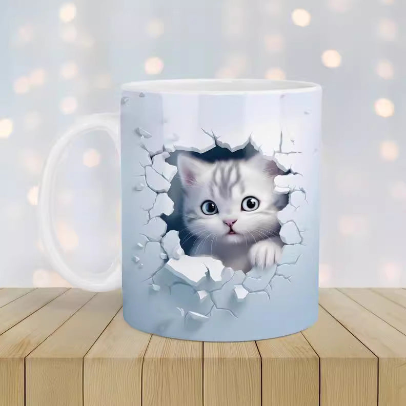 Cat Hollow Wall Ceramic Coffee Mug