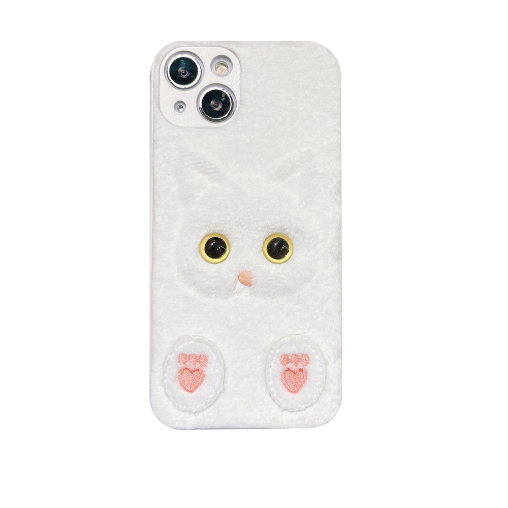 Plush Three-dimensional Cat Eyes Mobile Phone Case Anti-fall