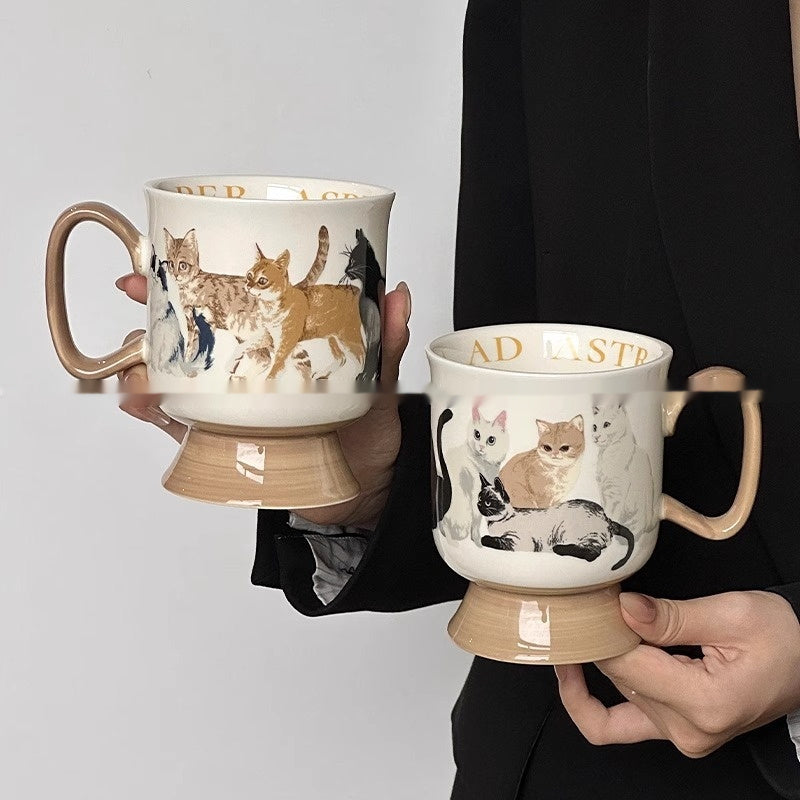 Cute Large Capacity Cat Ceramic Water Cup