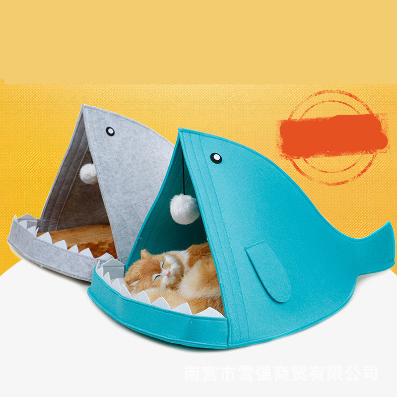 Felt Pet Shark-shaped New Cloth Cat Litter