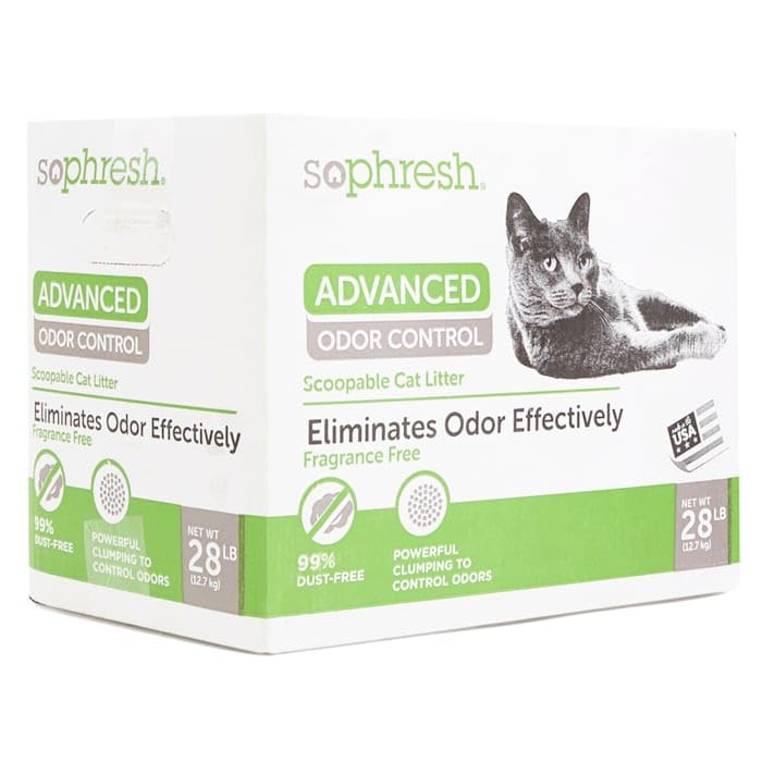 So Phresh Advanced Odor Control Scoopable Fragrance Free Cat Litter, 28 lbs.