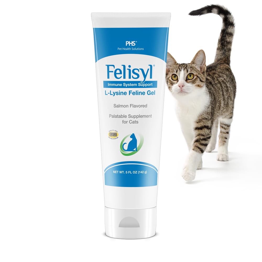 Felisyl L-Lysine Gel for Cats (5oz) – Supports Immune, Respiratory, and Eye Health. Eases Sneezing, Runny Nose, and Watery Eyes. Tasty Salmon Flavor - Made in The USA