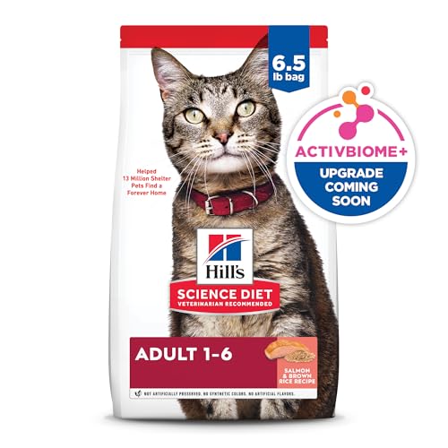 Hill's Science Diet Adult 1-6, Adult 1-6 Premium Nutrition, Dry Cat Food, Salmon & Brown Rice, 6.5 lb Bag